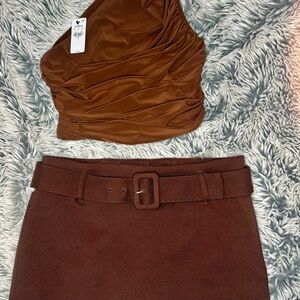 Express Brown Knit Top